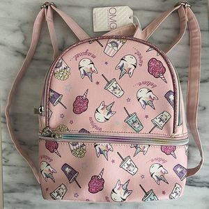 OMG Accessories Girls Pink Mini Backpack Movie Snacks Unicorns Cotton Candy